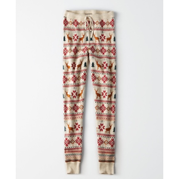 American Eagle Reindeer Sweater Sleep Leggings - Picture 5 of 7